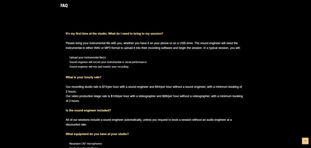 seção de faq